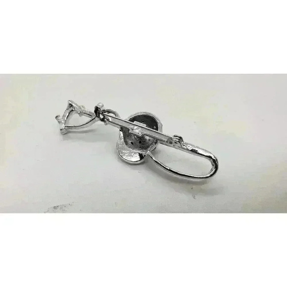 Vintage Brooch Rhinestone Riding Helmet Crop Equestrian Horse Jockey Dressage - Picture 5 of 8